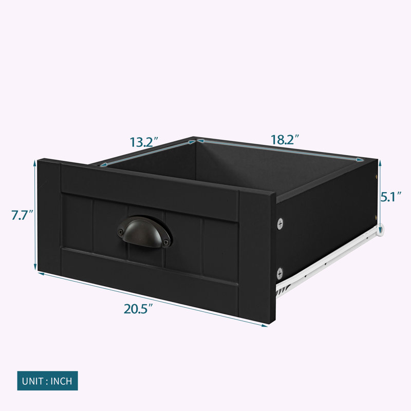 Commode d'appoint en bois avec tiroirs Chatillon, Noir