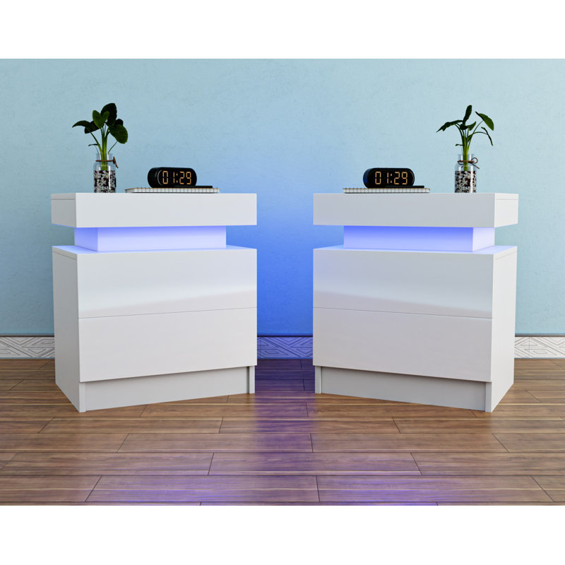 Binger 17.7'' W Unfinished Particle Board / Chipboard Nightstand, White