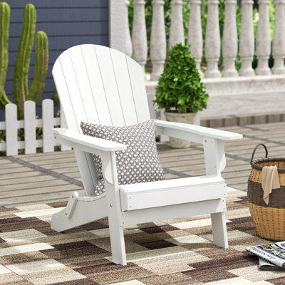Arrlo Outdoor All-Weather Poly Folding Adirondack Seashell Chair