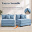 Canapé d'angle Cloud surdimensionné en forme de L avec pouf, revêtement en velours côtelé doux, assises profondes, design ergonomique, 6 coussins, montage facile, idéal pour les salons et les espaces de détente.