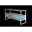 Console 60 po en bois récupéré avec 3 tiroirs et tablette ouverte, finition antique, bois massif, table de télévision multimédia de 60 po de profondeur, tiroirs en pouces, gris