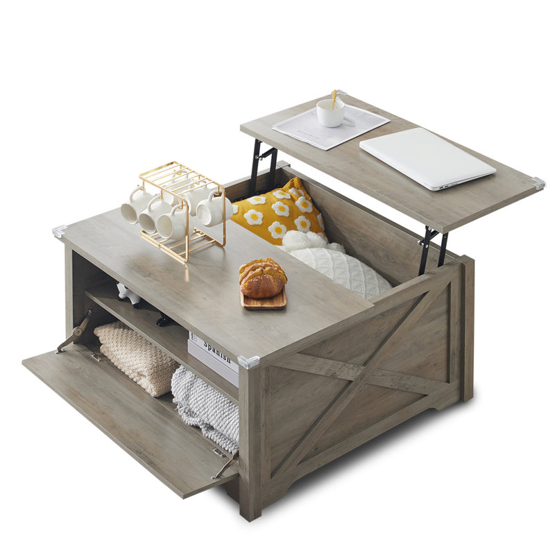 Lift Top Coffee Table, Gray, Gray