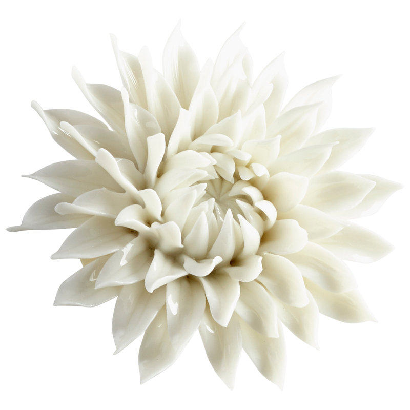 Blossom Ceramic Wall Décor, 5.5" H x 5.5" W x 1.5" D