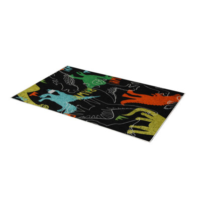 Tapis de couloir souple 2,6 x 4,9 pi | 100% polyester, hauteur de poils de 0,04 po | Antibactérien, antidérapant sous la surface | Tissé avec impression numérique 3D | Lavable à la machine | Durable et élégant pour les vestibules et les salons