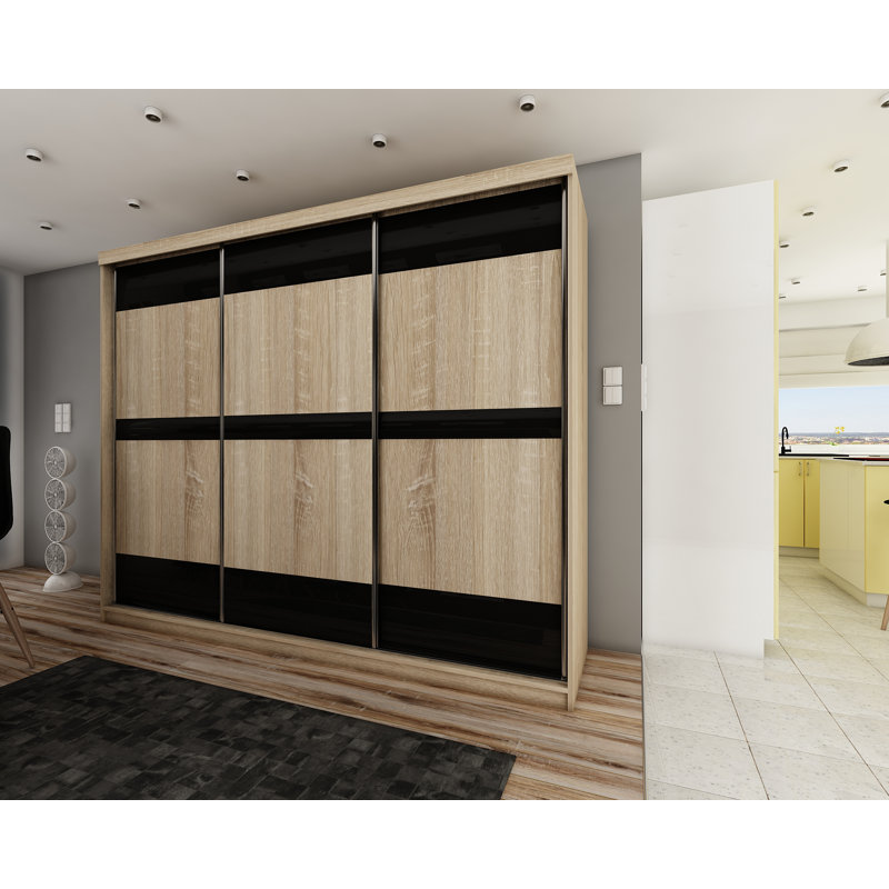 Malcomb 2 Door Wardrobe, Natural/Black
