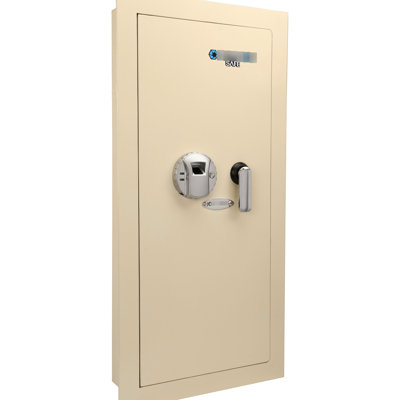 Left Opening Beige Biometric Safe - 0.82 Cubic Ft With Led And Secure Locking Built Steel For Added Security