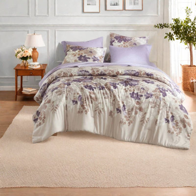 Comfortable Floral Bedding Sets, Hypoallergenic Polyester, Watercolor Design For Home