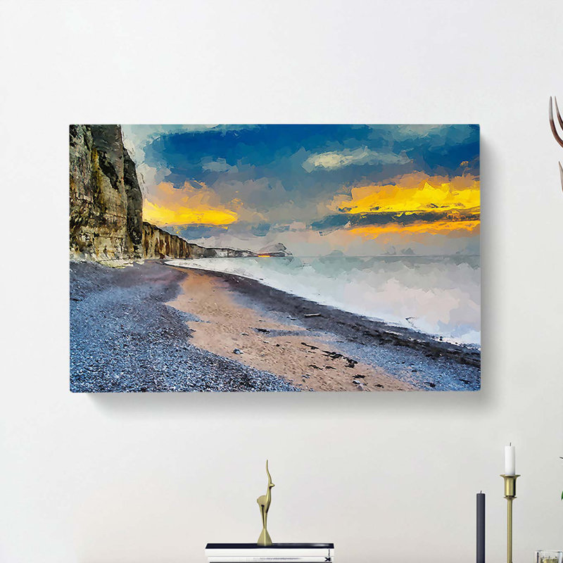 The Cliffs At Normandy In France In Abstract - Wrapped Canvas, 50cm H x 76cm W x 3cm D