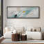 Aqua turquoise, décoration murale abstraite - grande impression sur toile encadrée pour chambre principale-1909934775-1909933385