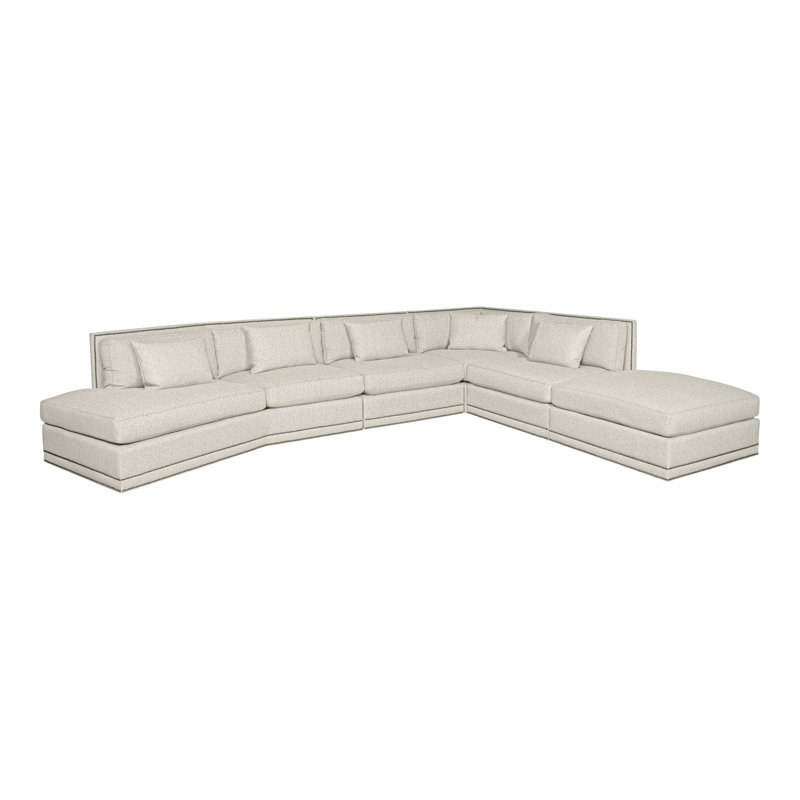 Michael Weiss 6-Piece Steadman II Sectional, Nomad Snow Crypton® Chenille, Yes