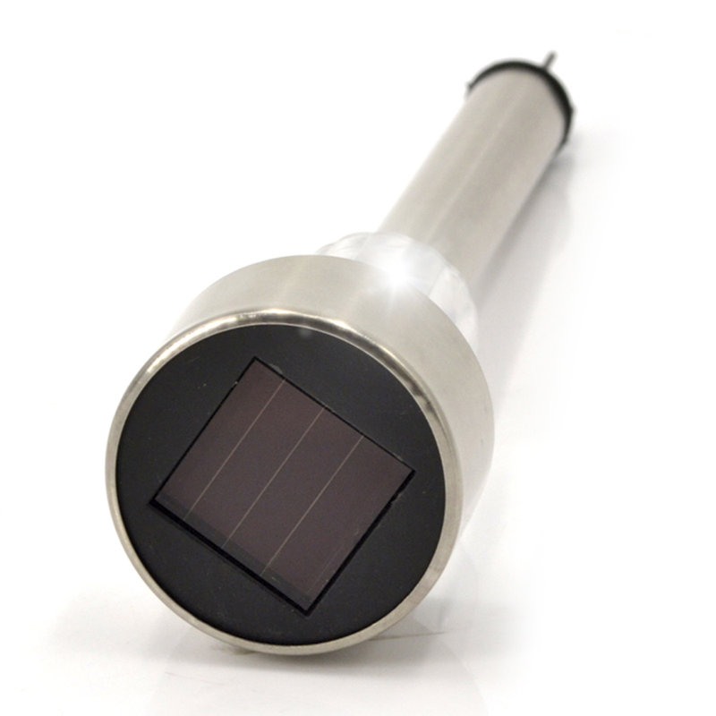 Chrome Solar Powered LED Pathway Light Set with Plastic Shade, 12-Pack