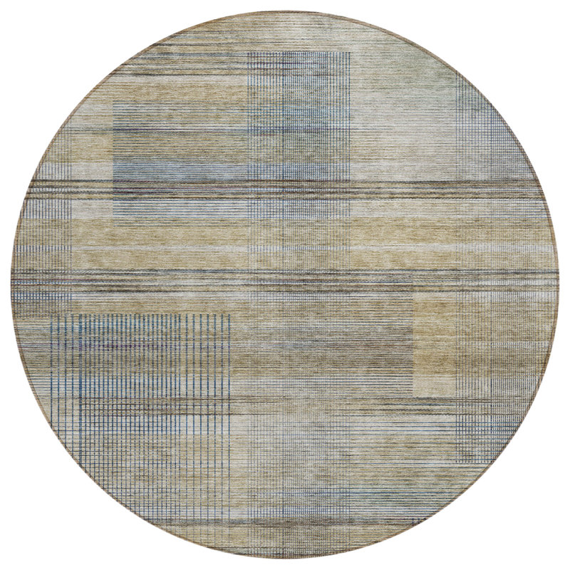 Charice Flatweave Striped Indoor / Outdoor Rug, Round 8'
