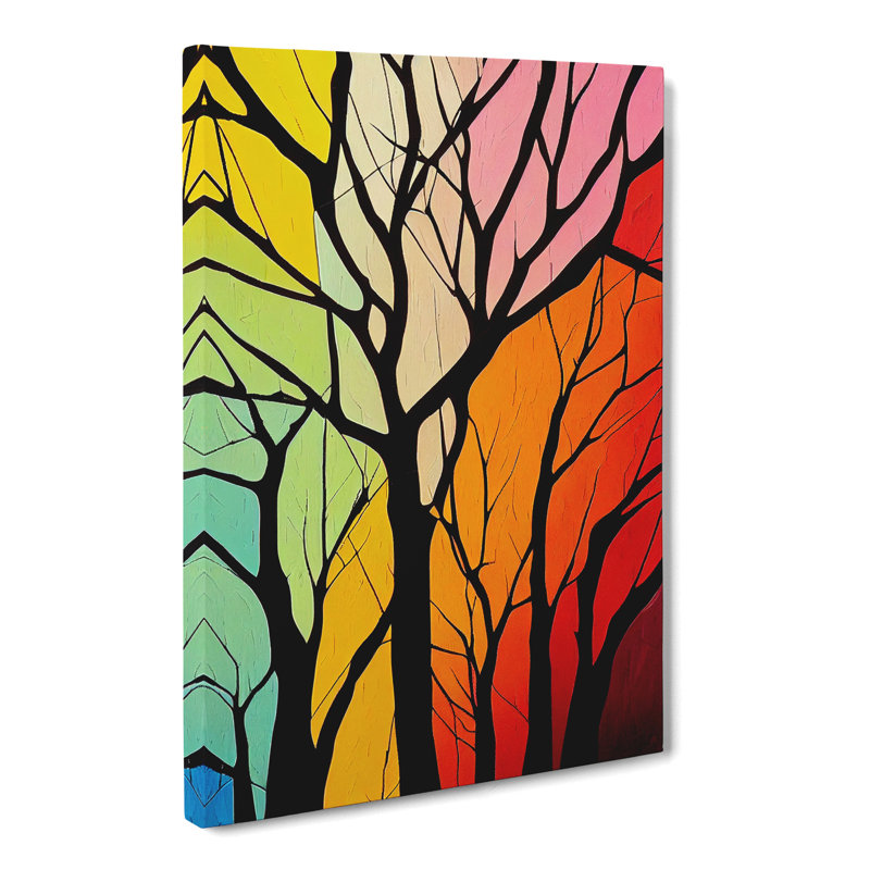 Abstract Tree Colours Vol.7 - Wrapped Canvas, 76cm H x 50cm W x 3cm D