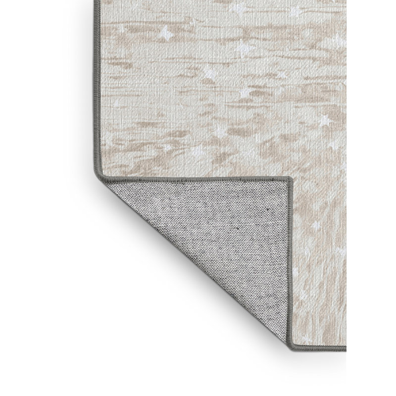 Machine Washable Gray Area Rug, Rectangle 5' x 7'