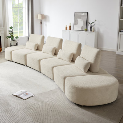 186" Wide Upholstery 6Pcs Sectional