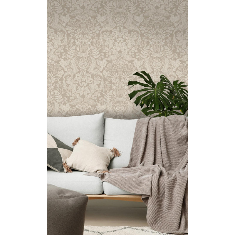 Rouleau de papier peint texturé L 33 pi x l 21 po Daisy-Ann Sage, Taupe
