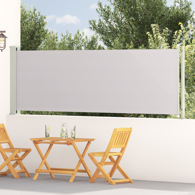 Polyester Cover Retractable Patio Awning, Gray, 46.1" H x 236.2" W