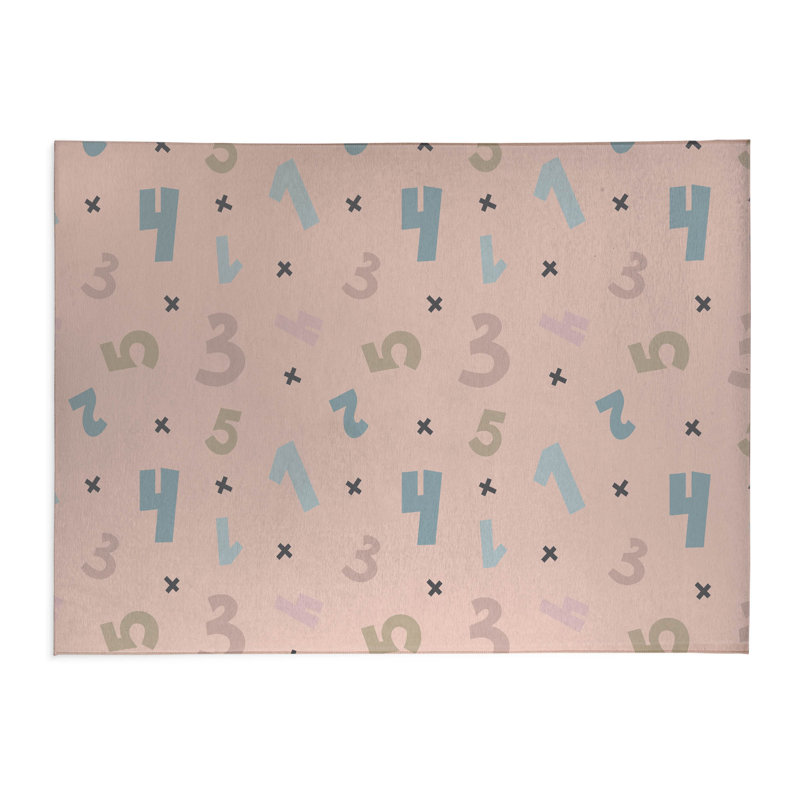 Numbers Kids Play Mat, Pink, Rectangle 2' x 3'