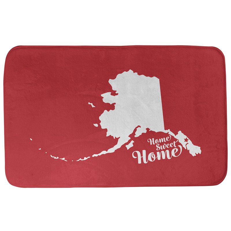 Tapis pour salle de bain en microfibre antidérapant antidérapant Home Sweet, L 17 po x L 21 po, Rouge, Juneau