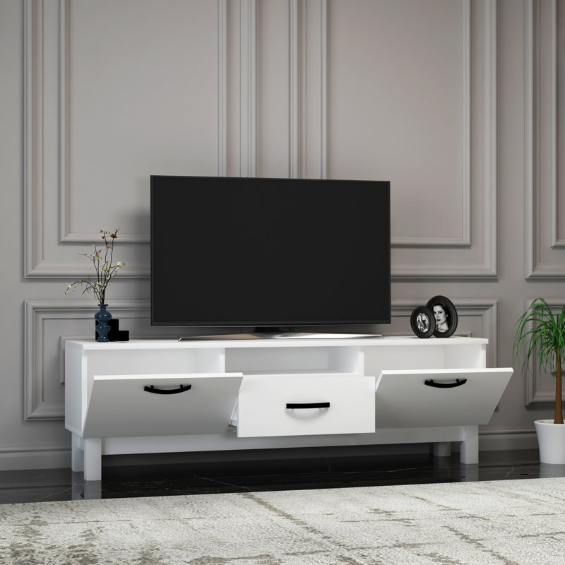 TV Stand And Entertainment Center Aaseem, White