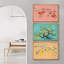 "Élégantes illustrations de fruits botaniques rose pastel, pêche, rose et jaune" - 3 pièces-100136260-100136261