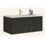 Meuble-lavabo flottant rayé en chêne noir brossé 36 po avec lavabo en céramique blanche 36 po, pré-assemblé