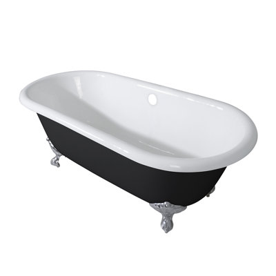 Baignoire sur pattes ovale en fonte à double extrémité de 66 po Kingston Eden Aqua Eden (sans perçage de robinet)