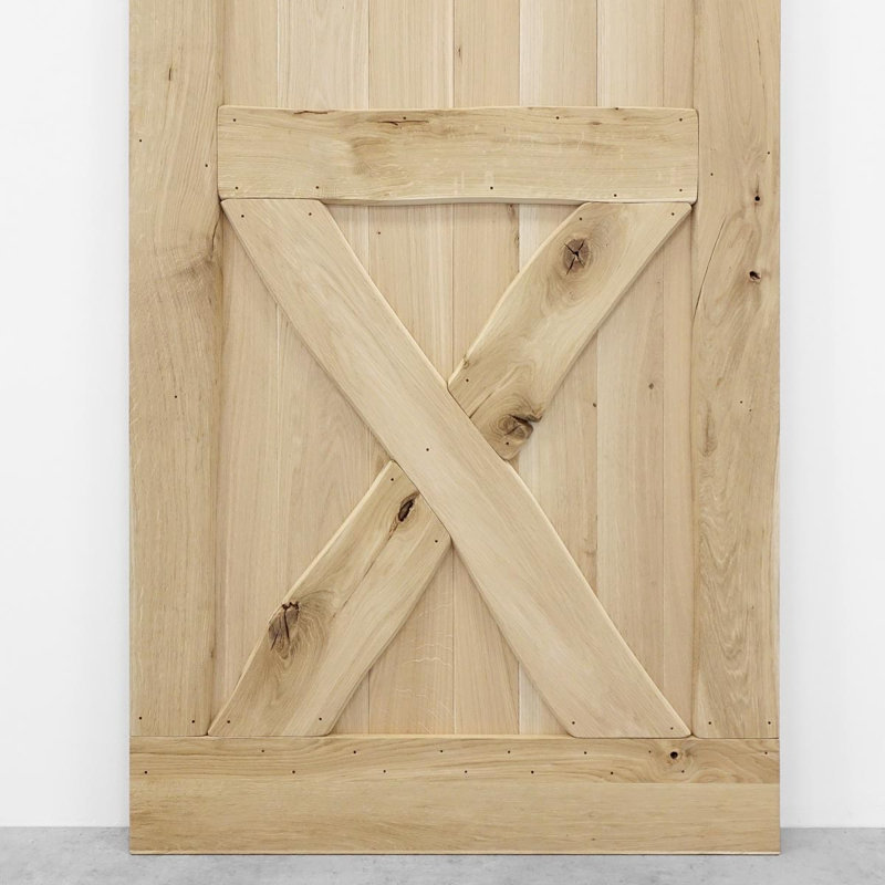 Buldir Solid Oak Barn Doors, Unfinished, 210cm H x 100cm W x 4cm D