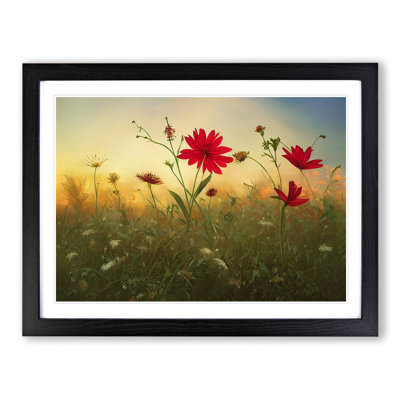Dramatic Wildflowers Floral - Framed Print