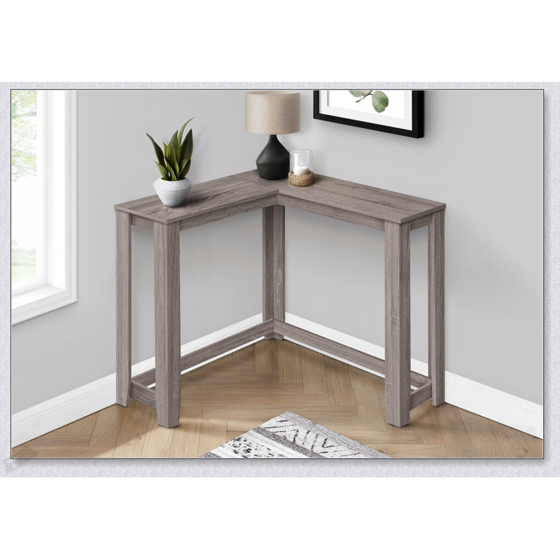 Narrow Corner Accent Table For Entryway, Contemporary Design With Durable Brown Laminate Finish, Space-Saving And Stylish