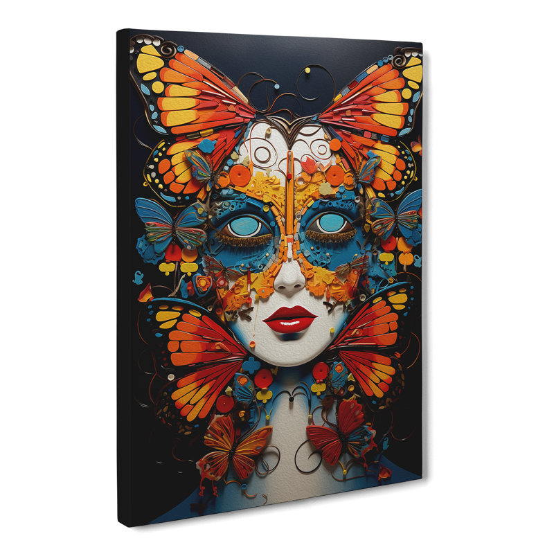 Butterfly Modern Art - Wrapped Canvas, 76cm H x 50cm W x 3cm D