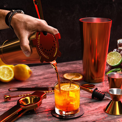 Ensemble d'outils de bar à cocktail en acier inoxydable 16 pièces avec support Joytable