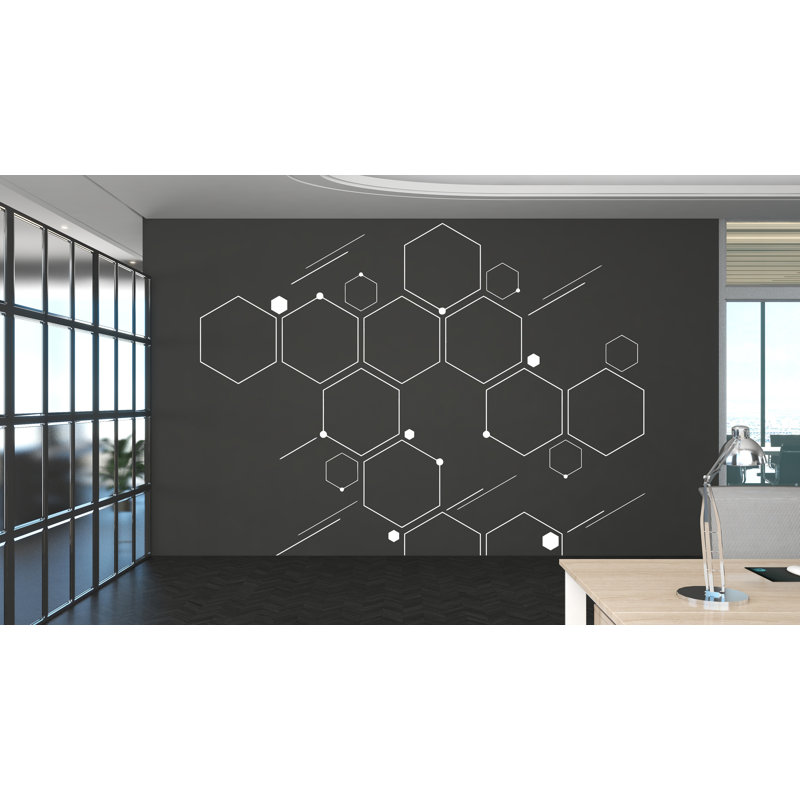 Décalcomanie murale nid d'abeille, décalcomanies hexagonales, art mural géométrique, décoration murale, nid d'abeille, art mural moderne, cadeau pour la maison, décalcomanie technologie 151LU