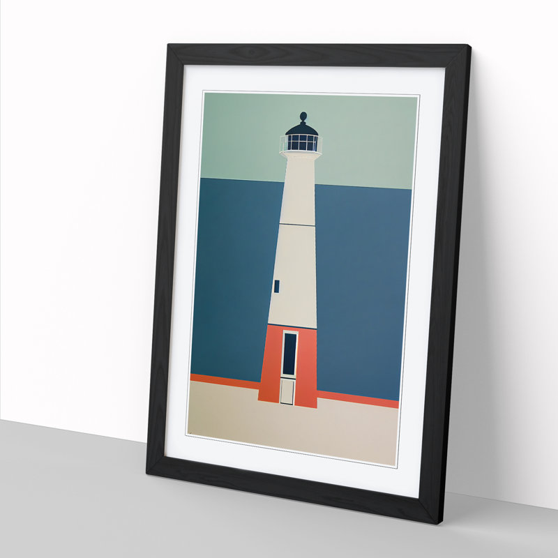 Lighthouse Orphism - Picture Frame Print, Black, 64cm H x 46cm W x 2cm D