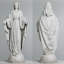 Statue de la Vierge Marie 24 pouces, sculpture de jardin en résine de pierre grise, décoration religieuse résistante aux intempéries