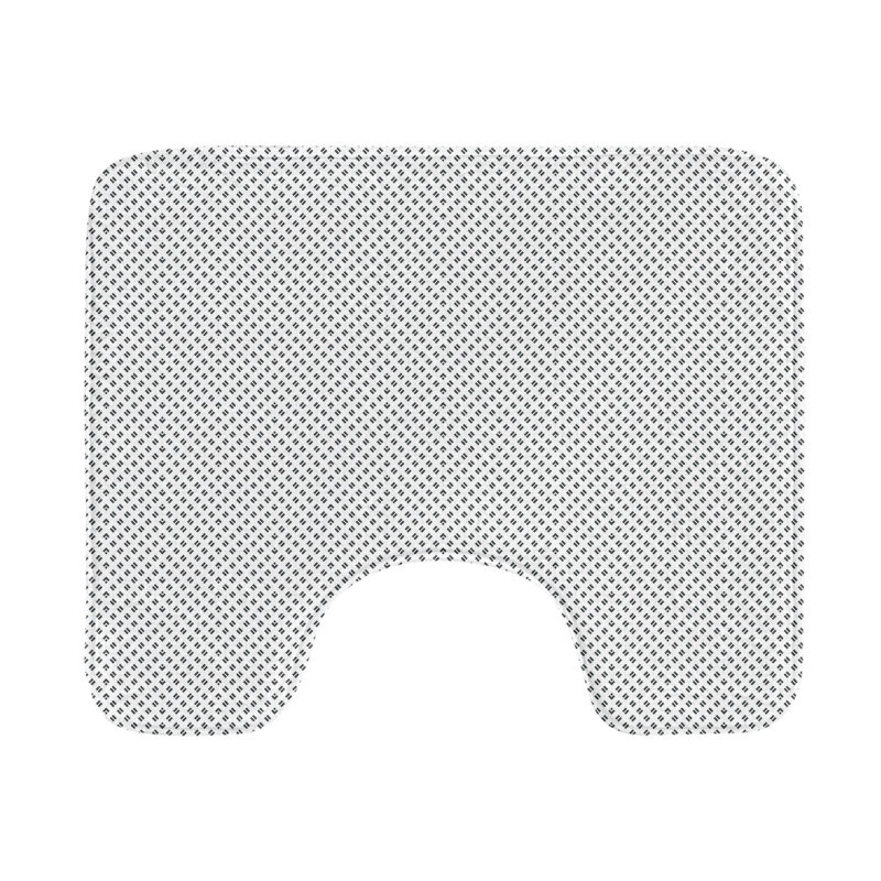 Tapis de salle de bain géométrique en U 20 po gris et blanc