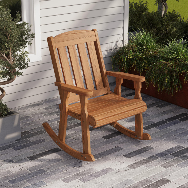 Chaise berçante robuste traitée 600 lb Mission, Chêne teinté