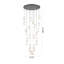 Lustre noir 24 lumières avec pendentifs en verre blanc-501529428
