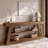 63" Solid Wood Console Table, 3-Tier Storage Narrow Sofa Table