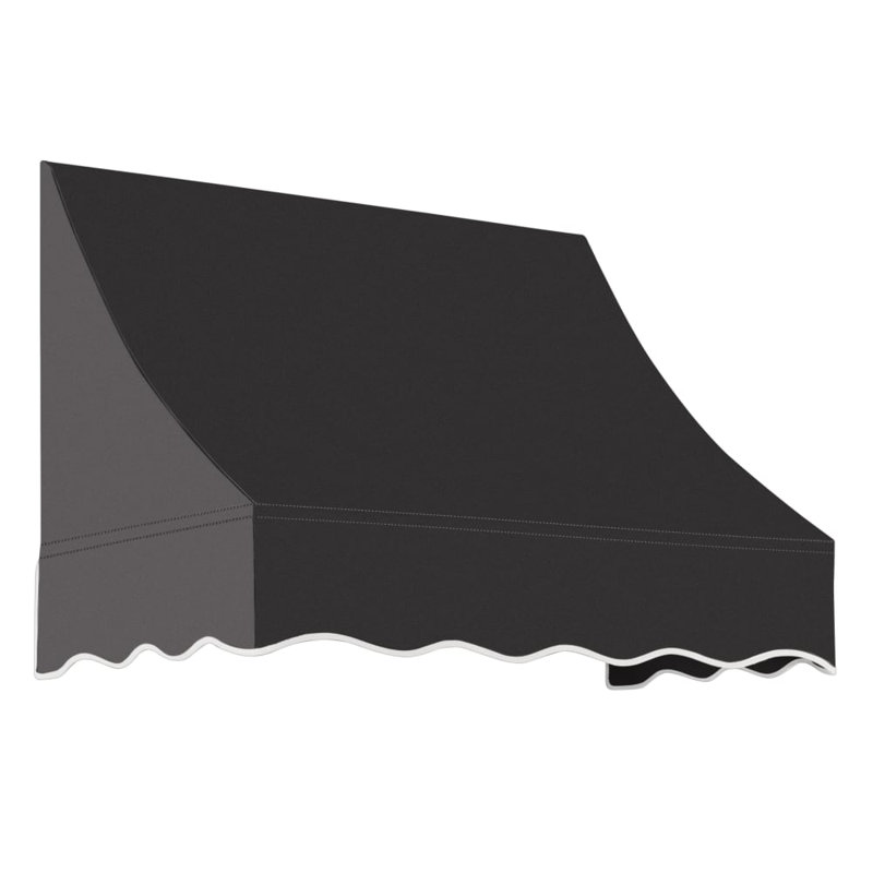 Auvent fixe en tissu acrylique Awantech Nantucket, Noir, H 44 po x l 64,5 po x P 36 po