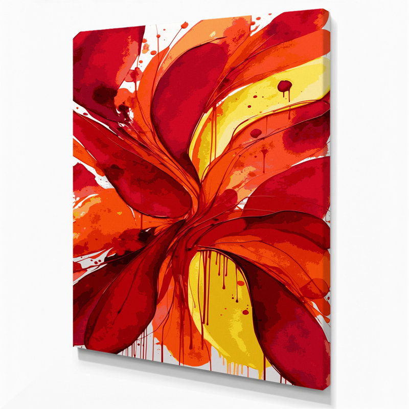 Art abstrait sur toile, aquarelle abstraite rouge, H 14 po x l 11 po