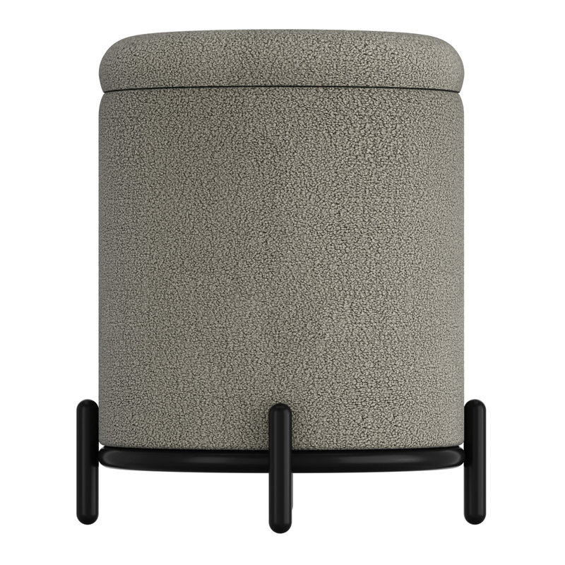 Repose-pieds rond avec rangement Modern, Gris chaleureux