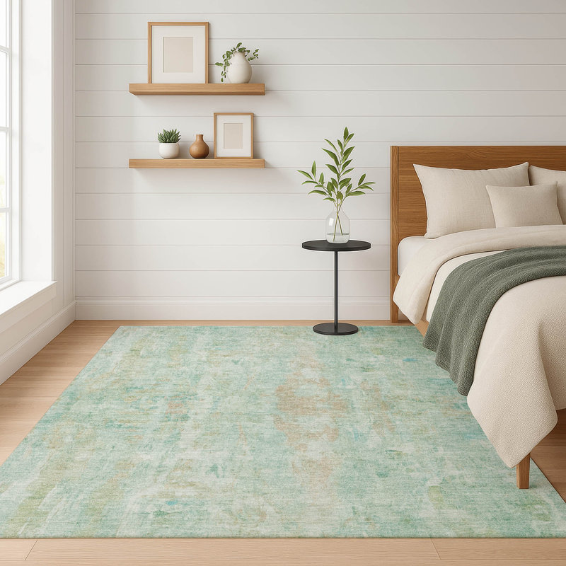 Premium Machine Washable Mayfield AMF2310 Abstract Rug, 10' x 14', Turquoise