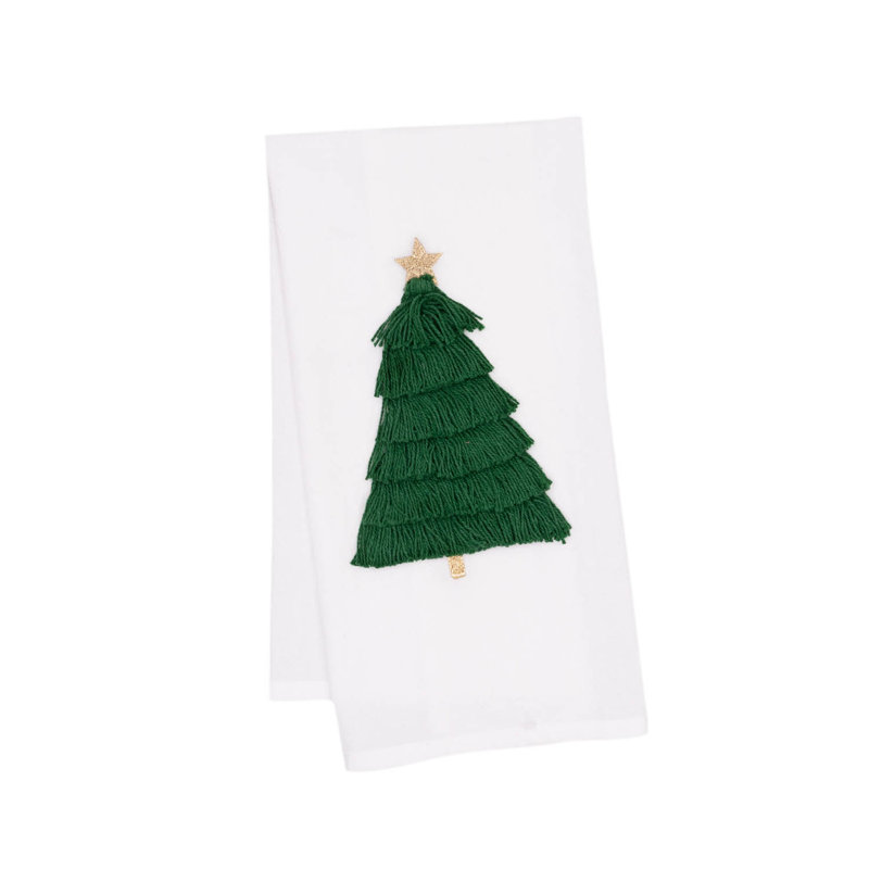Serviette de Noël à franges d'arbre de Noël