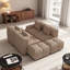 Canapé-lit modulaire en forme de U 135,4 po avec 2 repose-pieds et 4 coussins en tissu taupe-586205059