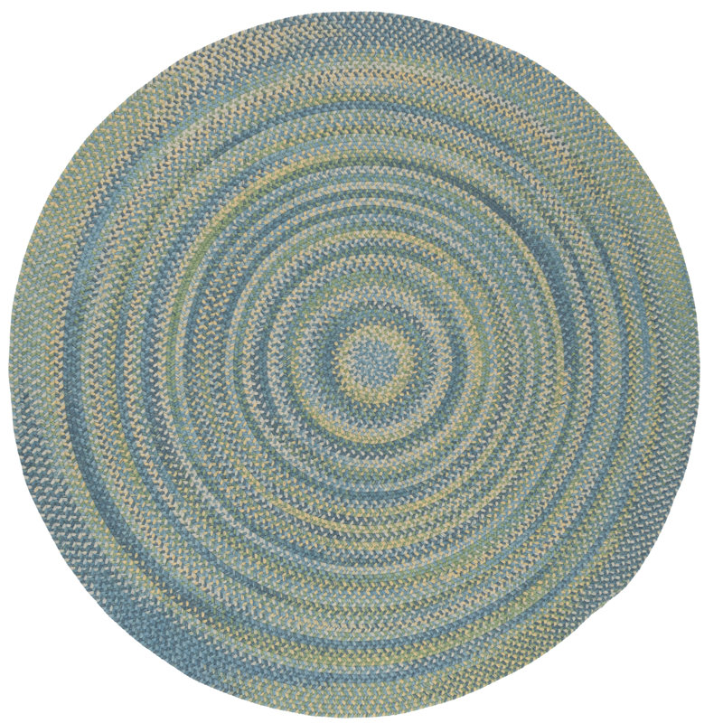 Tapis vert en laine tressée Nourhan, Rond 11 pi