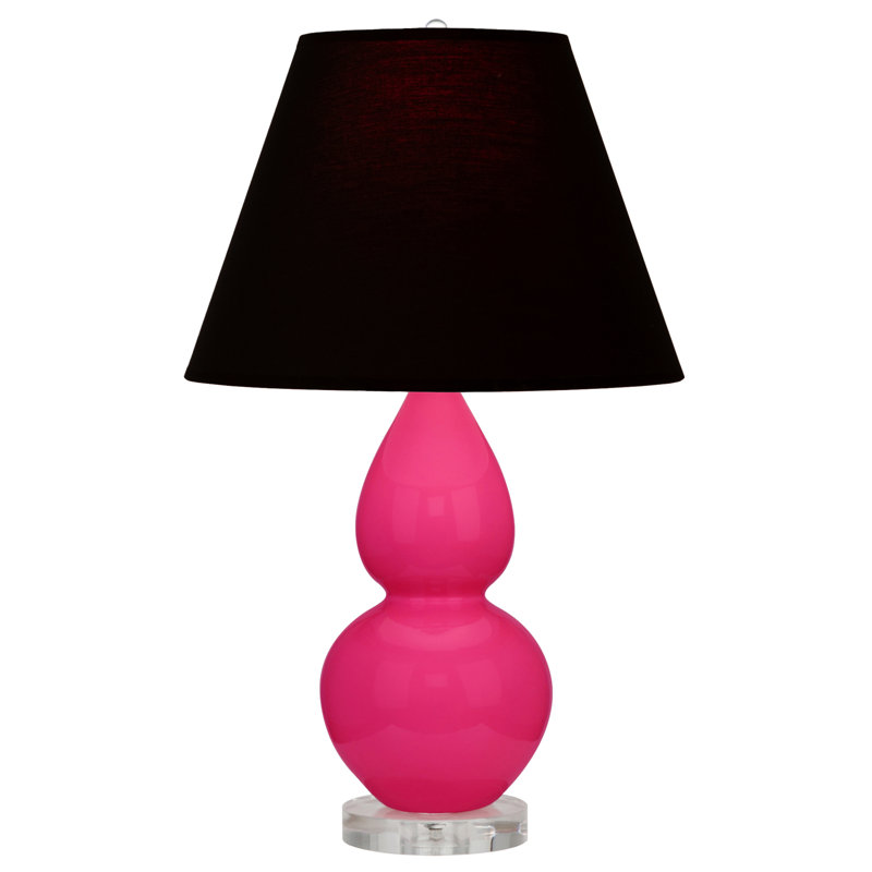 Petite lampe d'appoint à double gourde, Noir / Rouge, Rose Razzle