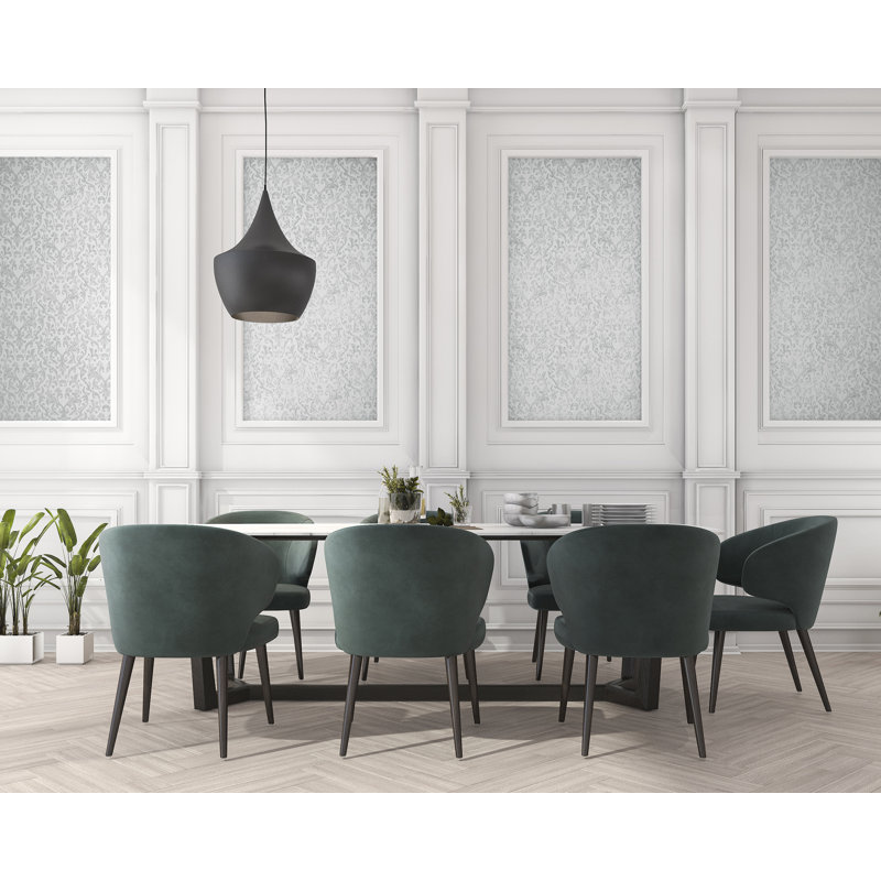 Urban Classics Collection Notting Hill Metallic Loft Damask Wallpaper Roll, Silver