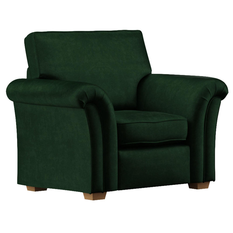 Upholstered Armchair, Forest Green