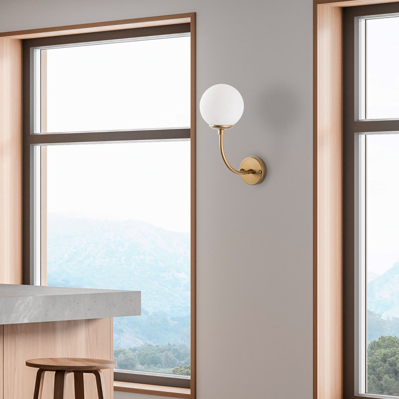 Lampe murale élégante en or, corps en métal et capuchon en verre, 5,9 x 10,2 x 13,8 pouces | Plaque de base de 0,4 po x 0,8 po | Douille E14 (40 W maximum, ampoule non incluse) | Décoration intérieure élégante | Homologué IP20 pour une utilisation intérieure